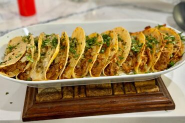 Quesacarnitas tacos with habanero crema.