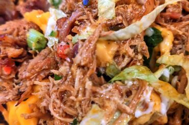 A giant taco with pork crackling because I'm British and don't know any better