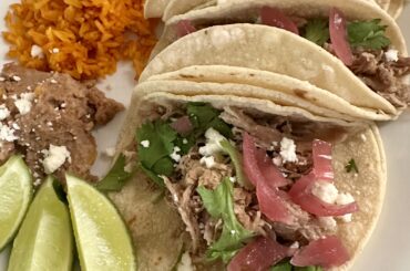 Carnitas Tacos with Pickled Red Onions & Cilantro