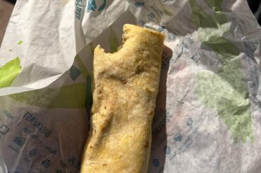 Estimated 3 year old beefy 5 layer burrito found in basement microwave.