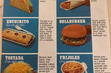Taco Bell menu in the 1980s