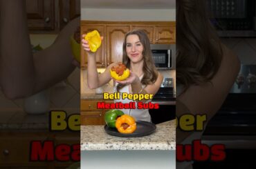 BELL PEPPER MEATBALL SUBS🫑🍝 A must try low carb recipe! #meatballsub #lowcarb #healthyrecipes