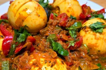 Bell Pepper & Egg Masala Curry Recipe | शिमला मिर्च और अंडे की मसालेदार सब्जी बनाने की विधि #egg