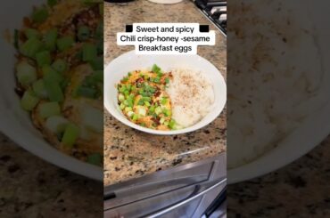 Chili crisp sesame soy sauce breakfast eggs #recipe #recipes #homemade #eggs #breakfast