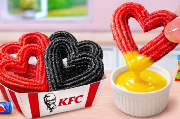 Cheetos vs Ghost Pepper 🔥 How To Make Cheetos Heart Churros Recipe ❤️ Tina Mini Cooking