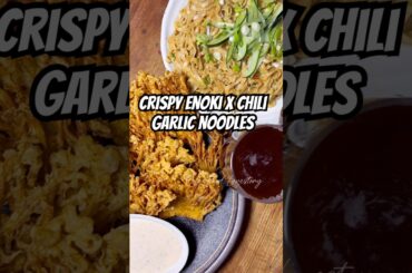 Crispy Fried Enoki Mushrooms x Chili Garlic Noodles Recipe | Valentines Date