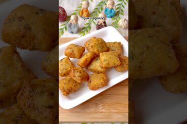 Crispy Rawa Squares Recipe | Easy Suji & Aloo Tea Time Snack #shorts