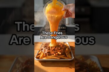 Loaded Chili Cheese Fries 🧀 Mozzarella & Cheddar Cheese Pull #foodshorts #cheesepull