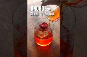 The Ancho Chili & Strawberry Negroni #cocktail #recipe #drink