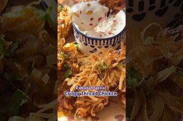 Golden Crispy Thread Chicken With The Ultimate Crunch..😋🔥 | Iftar Snack 🌙  #threadchicken #food