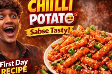 Delicious chilli potato recipe here | chilli potato recipe in hindi 🥔 |Dhananjay Videos & Daily Vlog