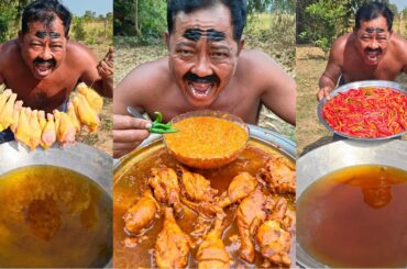 How to cook chicken braised with chili recipe - village food
