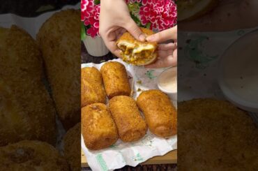 Crispy Chicken Rolls 🧀🔥So Cheesy Inside😍 #shorts #trending #viralvideo #ramadan