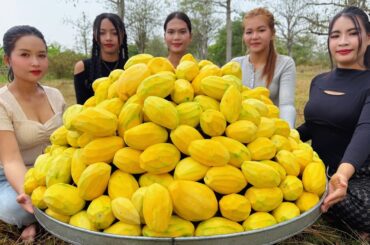 Amazing cooking yummy green mango with chili sauce recipe