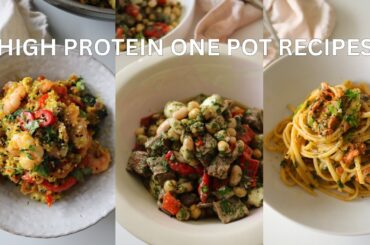 ONE POT RECIPES / steak & bean salad, wild garlic salmon pasta, prawn & quinoa stir fry