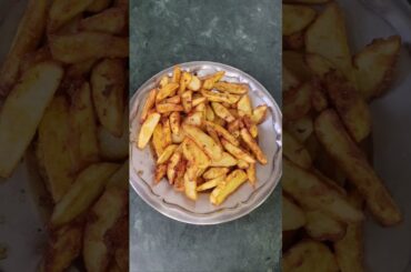 Aaj ghar pe bnaya chilli potato #shortsvideo #recipe