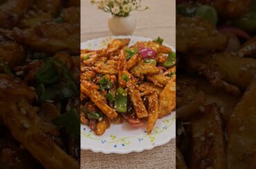 Honey Chilli Potato #snacksrecipes #potatosnacks