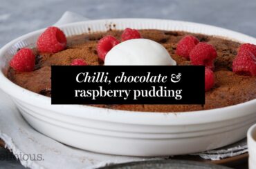 Choc, chilli and raspberry self-saucing pudding recipe | delicious. Australia