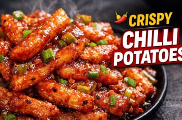 Chilli Potatoes Recipe | Street Style Crispy Chilly Potato | Easy Snack Recipe