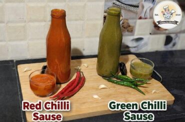 2-in-1 Chilli Sause Recipe 🌶️ | Red & Green Chilli Sause at Home