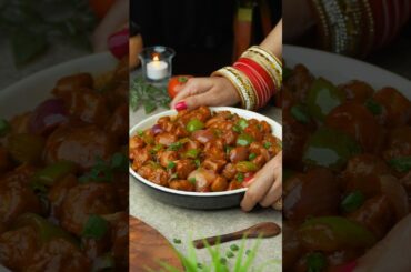 Soya Manchurian Recipe | Street Style Soya Chilli at Home 😋 #shorts