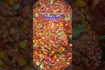 Crockpot Chorizo Beef Chili #slowcooker #crockpot #chili