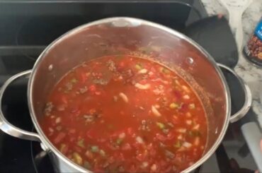 Making Zcar Chili!  Simple, but delicious recipe.