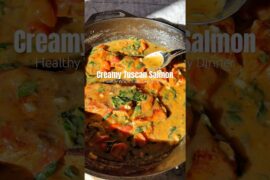 CREAMY TUSCAN SALMON RECIPE BELOW:❤️🍣 Follow for more whole food family friendly recipes like this✨