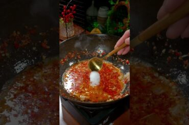 Chili fried pork with soup, so fragrant and delicious  #cooking #recipe