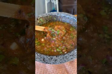 Salsa de Molcajete 🤤 #receta #cocina #salsa #molcajete #chile #receta #comida #food #foodie #recipe