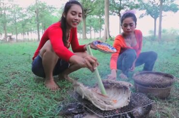 Amazing cooking ribs pork roasted with chili recipe in my village