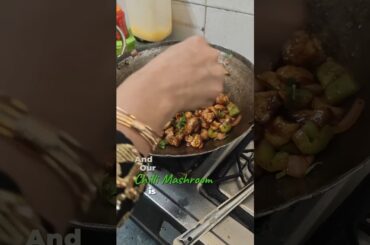 Chilli mashroom recepie at home or mere husband of achha nahi lga 😭 #cooking #recipes #chillimashrom