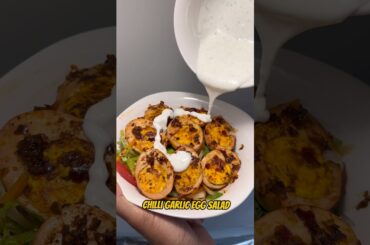 Chilli garlic egg salad recipe #telugufitness #food #eggrecipes #asmr #cooking #diet