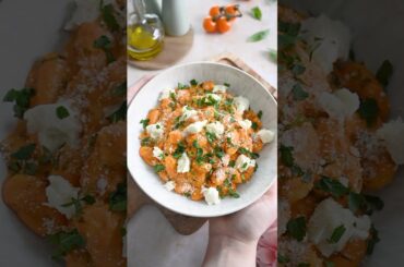 Creamy Tomato & Roasted Red Pepper Gnocchi  #recipe #shorts #glutenfree #dinner  #gnocchi
