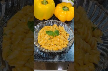 Creamy Air Fryer Roasted Red Bell Pepper Pasta 🍝 #shorts #easyrecipe #pasta #airfryerrecipes