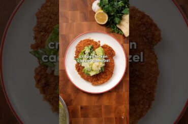 Crispy Chicken Caesar Schnitzel 🔥(Full recipe in description & comments)