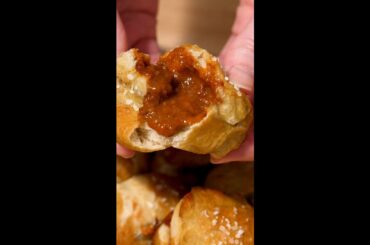 Chili Stuffed Pretzel Bites