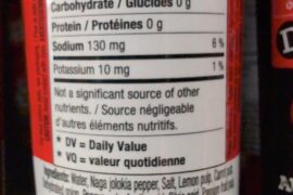Dollarama Hot Sauce Ingredients & Nutrition Labels