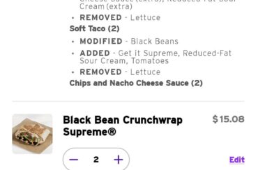 Ala cart vs meal for 2