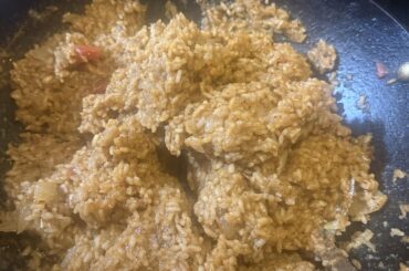 first time cooking arroz roja as an asian