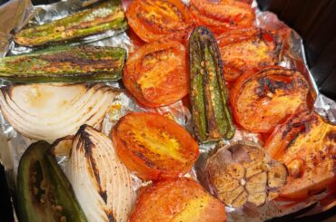 Anyone else use an air fryer to roast their veg? I blended these with a little chicken bullion, cilantro, salt and lime. Came out great