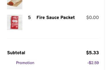 This is the equivalent to 5 Taco Bell sauces