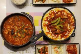 Spicy Kimchi Jjigae and Cheesy Chicken Dakgalbi as Neutralizer