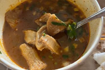 Menudo and chile verde