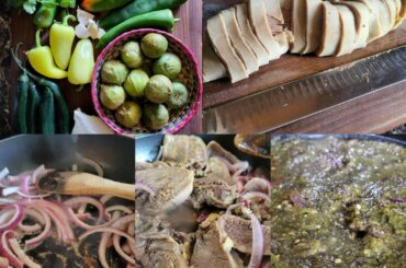 Working on this lengua de res...dinner is almost ready.