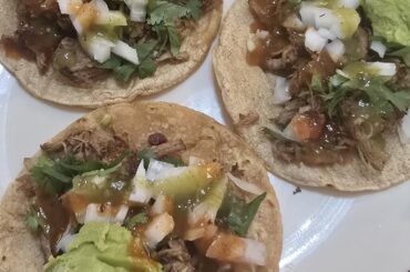 Smoked and braised some carnitas threw some tacos together