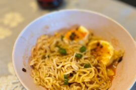 Homemade ramen with momofuku