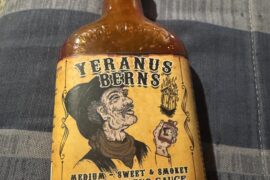 I usually don't much go for the gift shop novelty sauces, but this stuff my sister got me when she was in Arizona ain't so bad. (I added a few drops of extract to up the heat)