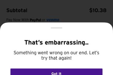 Tacobell rewards won’t work in cart