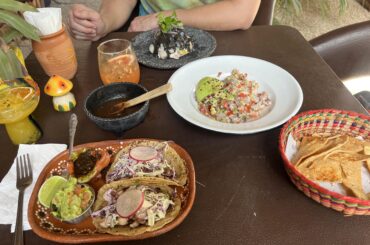 Who can think up the recipe for this black salsa served in Baja Mexico?